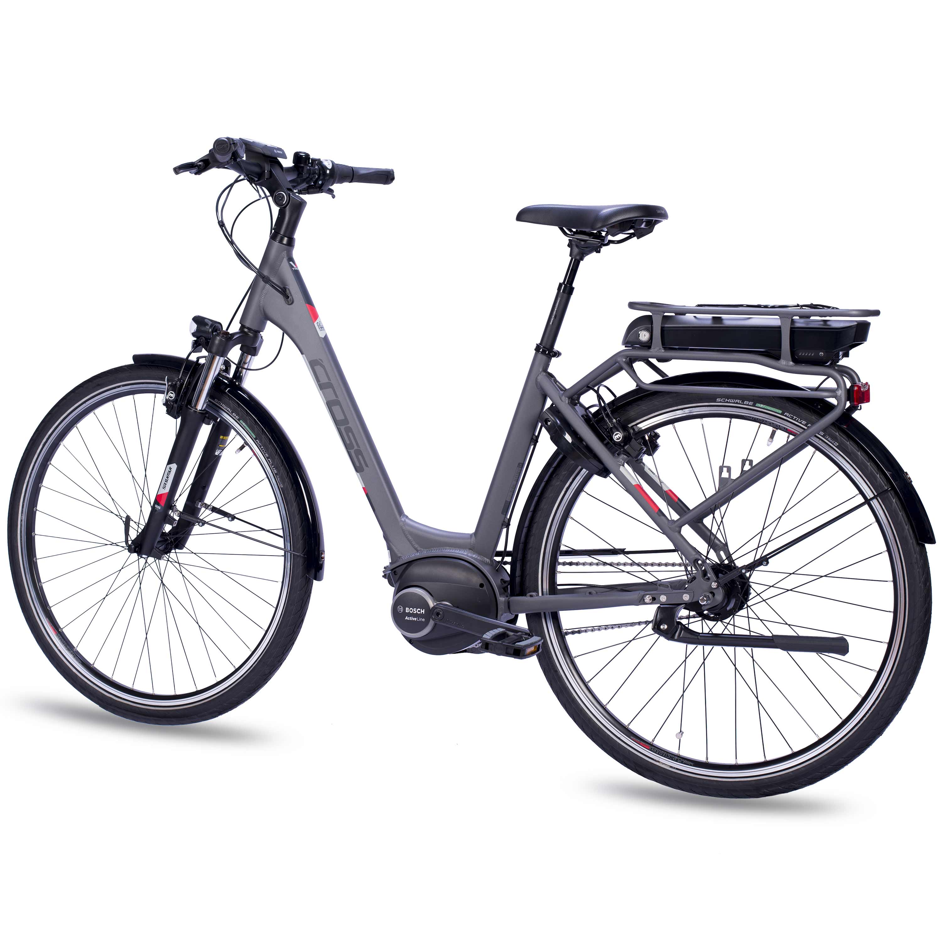 28" E-Bike City Bicycle V-Tron RACK BOSCH ACTIVE LINE PLUS 400 Wh 7 SPEED SHIMANO NEXUS REAR COASTER BRAKE