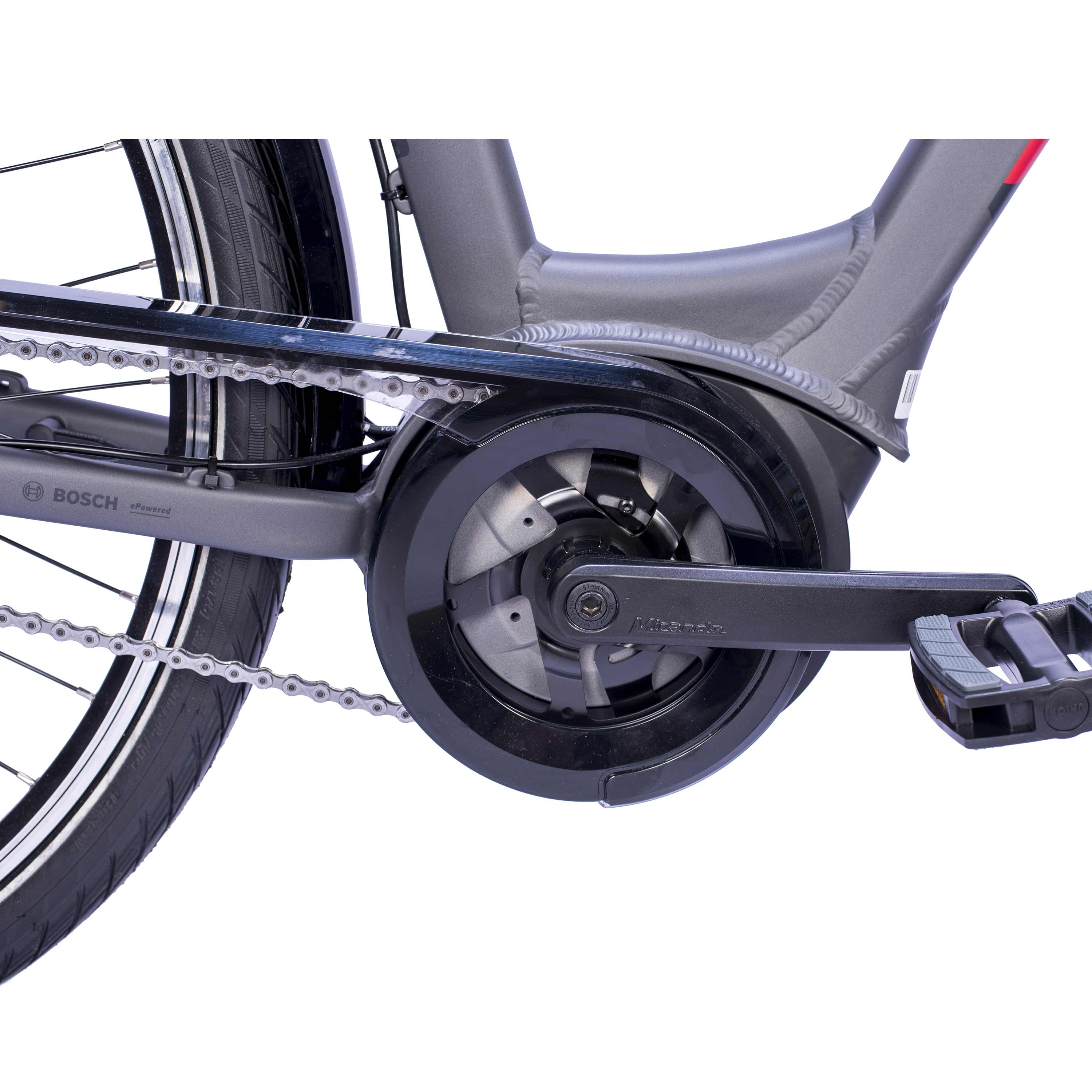 28" E-Bike City Bicycle V-Tron RACK BOSCH ACTIVE LINE PLUS 400 Wh 7 SPEED SHIMANO NEXUS REAR COASTER BRAKE