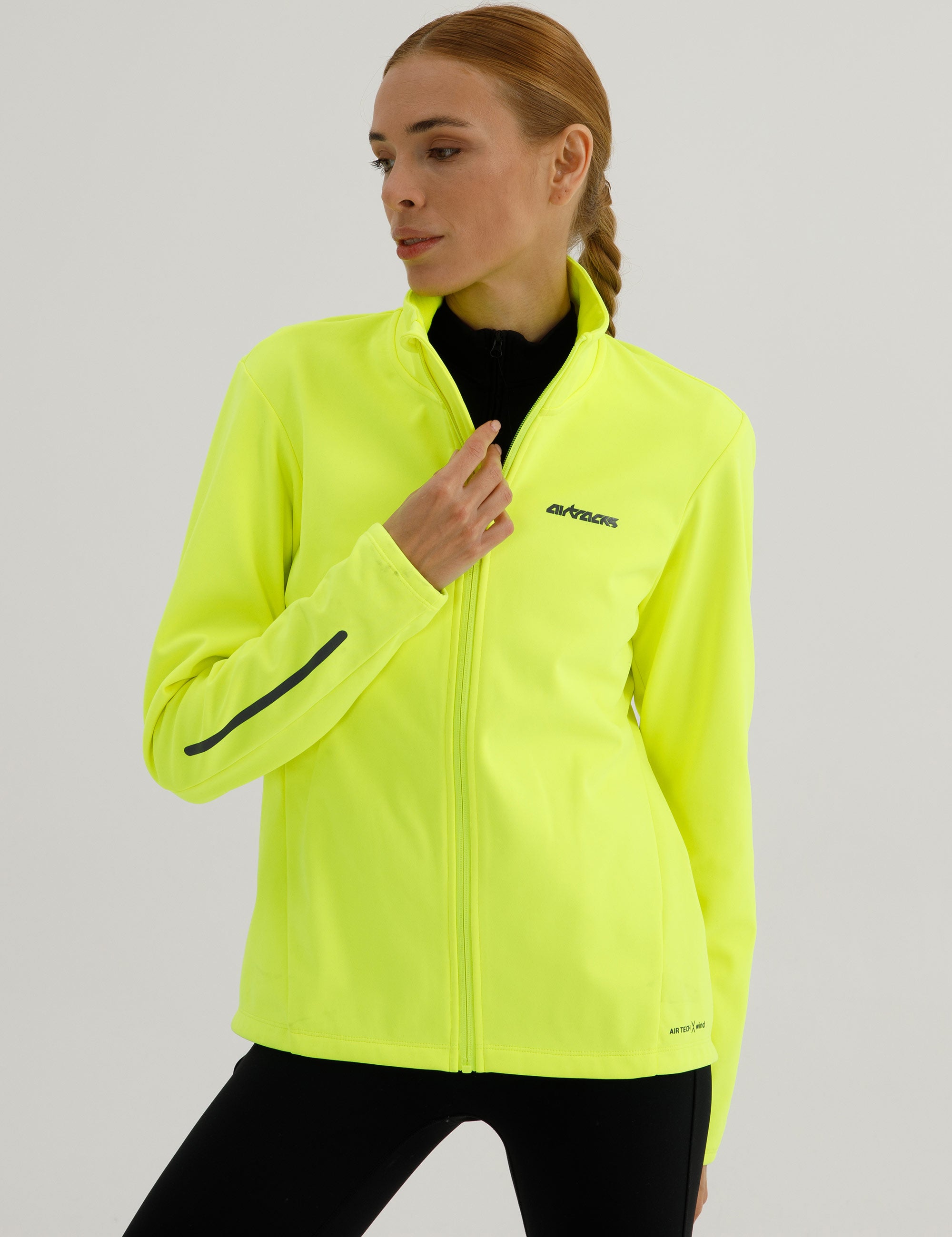 Damen Winter Fahrradjacke-Laufjacke Softshell Thermojacke Aktive Comfort Line Neon
