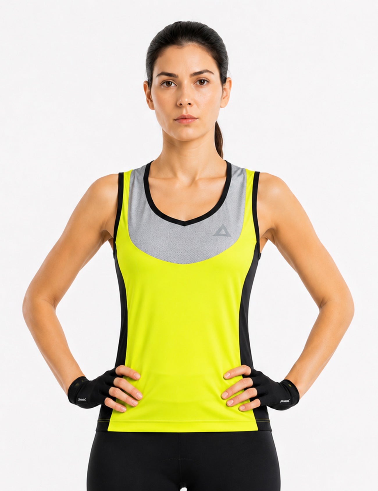 Damesfiets jersey Short -Sleeveved Bike Jersey Mouwloze Comfort Line Neon