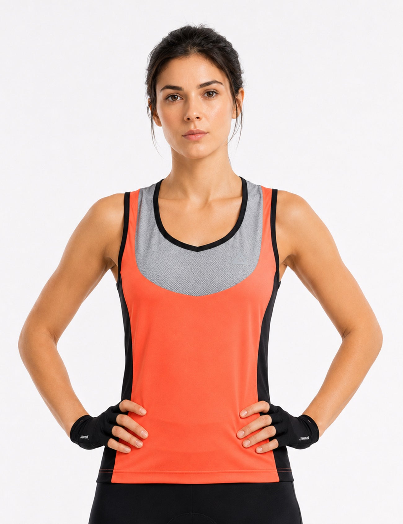 Damesfiets jersey Shortaram Bike Jersey Mouwloze comfortlijn Rood