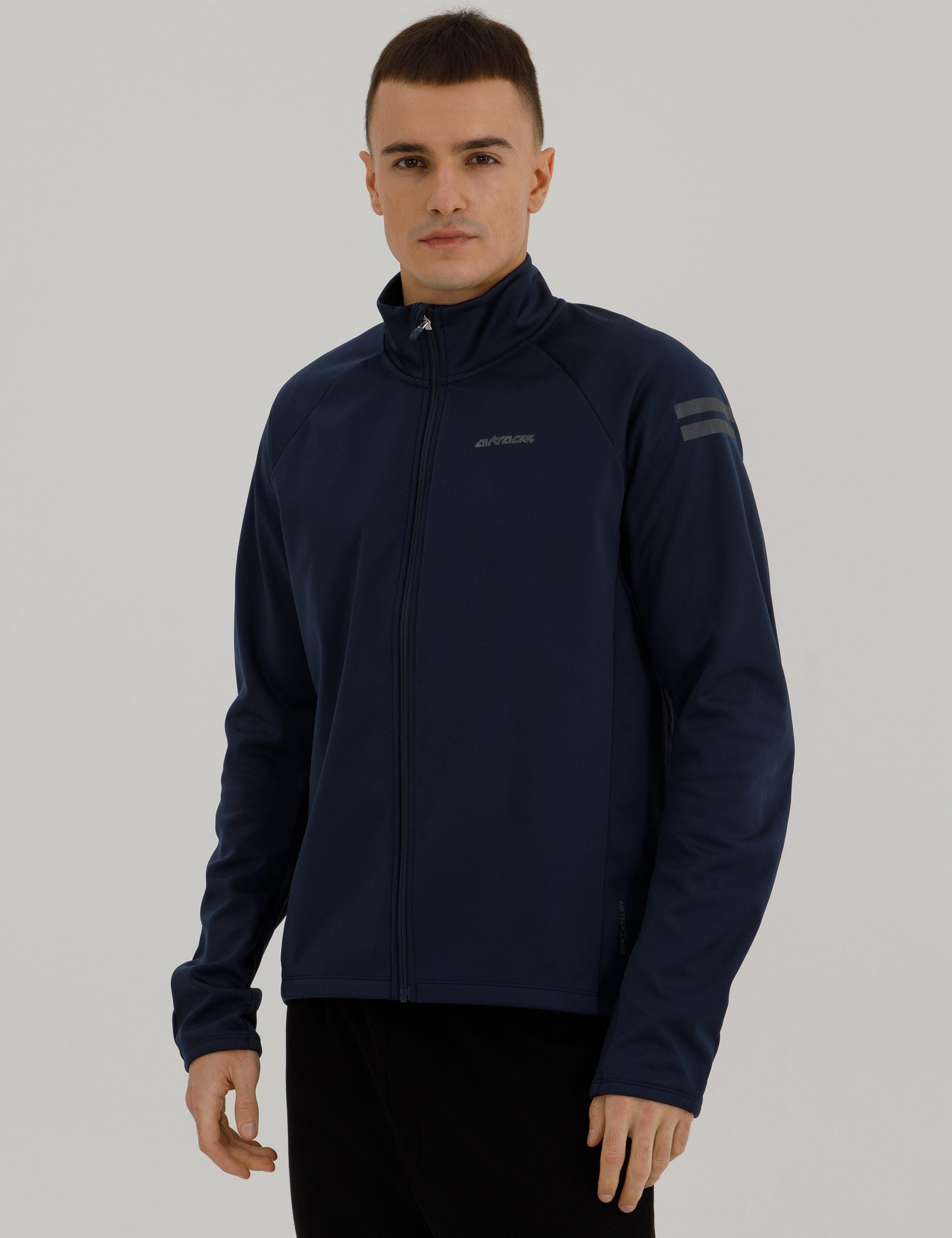 Herren Winter Fahrradjacke-Laufjacke Softshell Thermojacke Aktive Comfort Line Blau