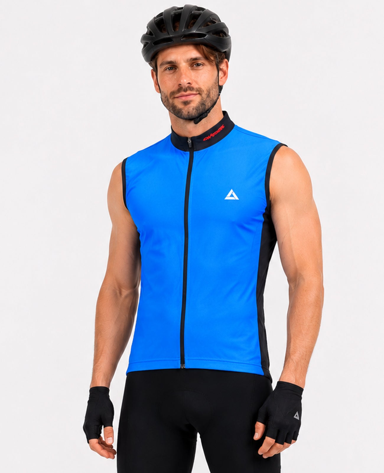 Herren Fahrradtrikot Kurzarm Radtrikot Ärmellos Comfort Line Blau Schwarz