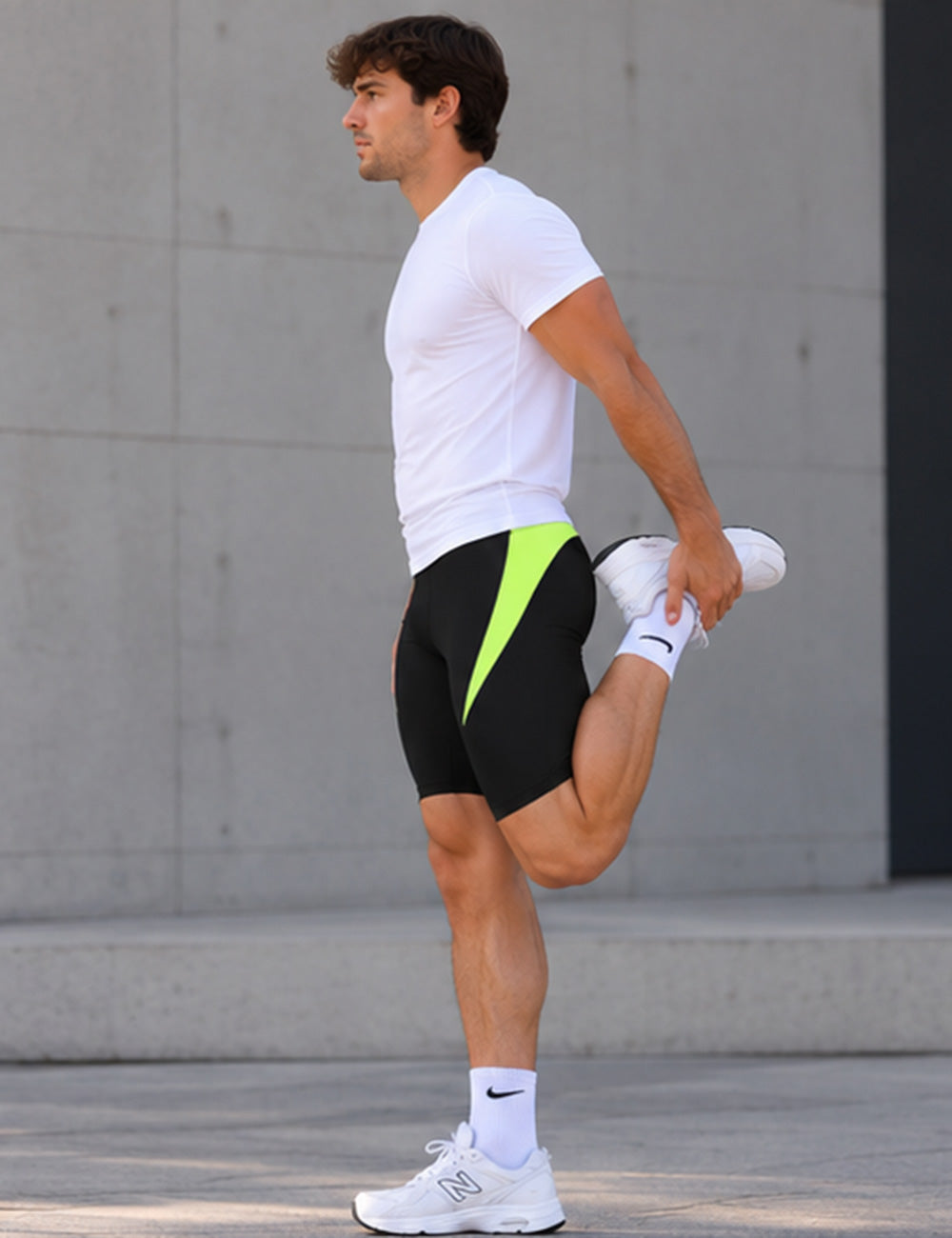 Men's running pants short per black neon