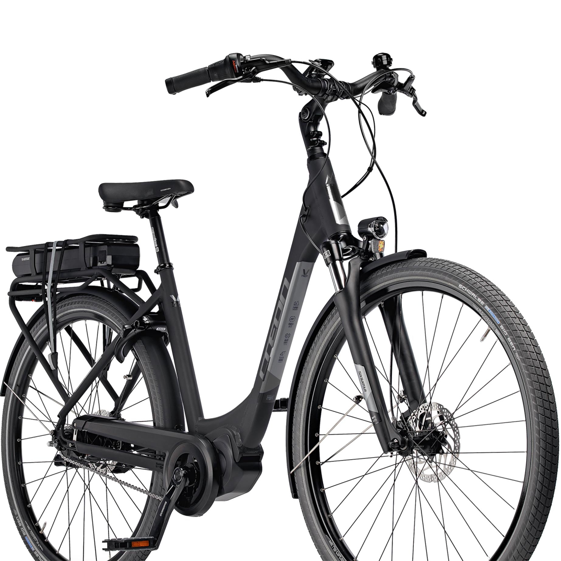 28 inch e-bike City Bicycle LS V-Tron RD Wave Rack Shimano StеPs E-6100 418WH 7 x gang Shimano Nexus