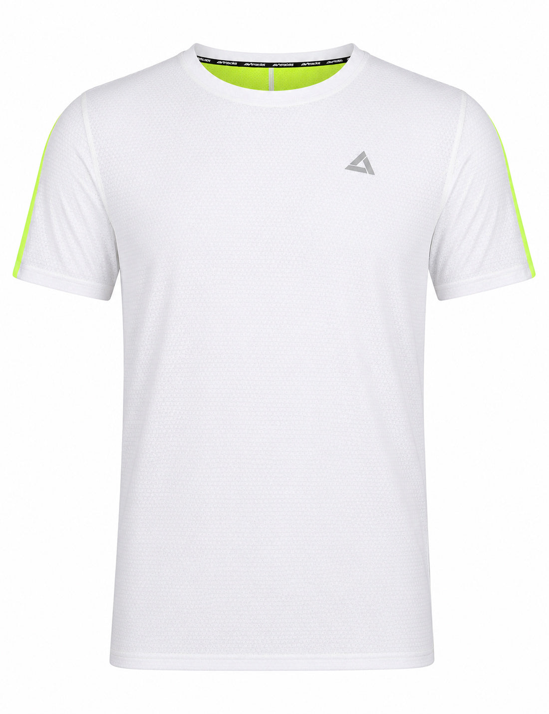 Camisa funcional de la camisa de brazo corto por línea neón blanco