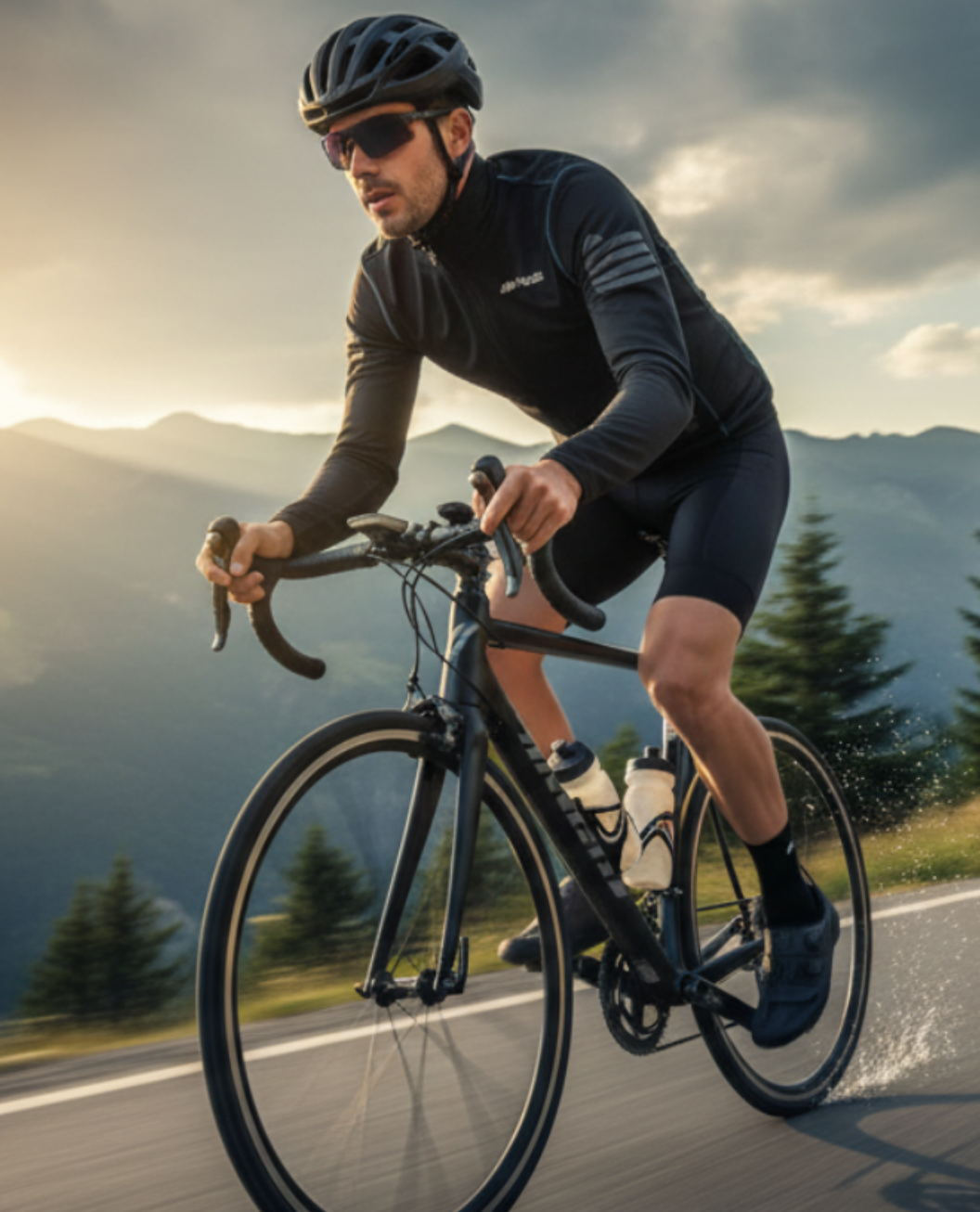 Men Thermo Radtrikot Pro black and blue